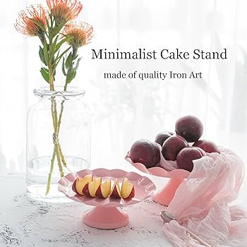 ミントグリーンのケーキスタンド　フリル　ドット　ディスプレイ Amazon｜ピンクケーキスタンド、フリルトリムメタルラウンド